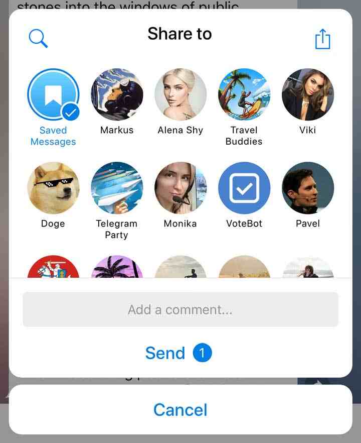 ذخیره پیام ها در تلگرام