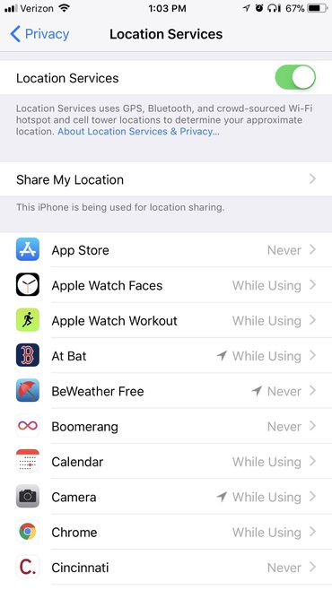مدیریت موقعیت مکانی در iOS 11