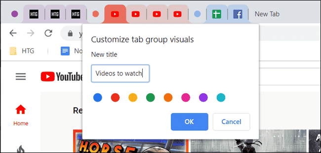 group tabs